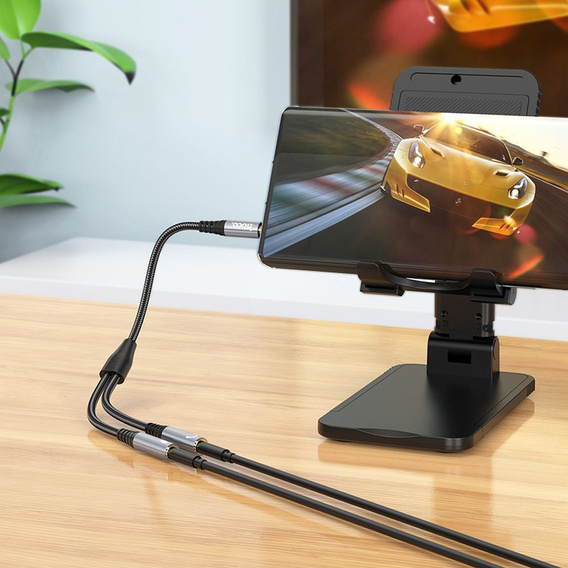 Cablu audio AUX 2-în-1 Hoco UPA21 – splitter jack de 3,5 mm