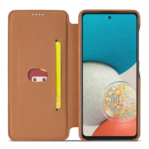 Cu clapetă pentru Samsung Galaxy A53 5G, LC.IMEEKE, maro