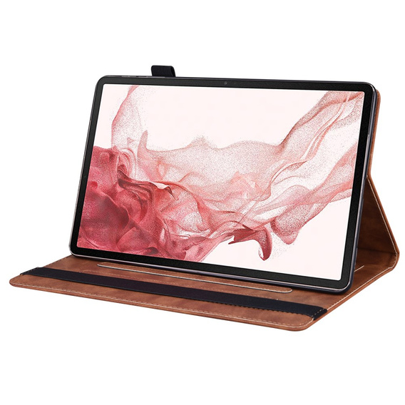 Husă pentru Samsung Galaxy Tab S10 FE+ Plus, Classic, cu spațiu pentru stylus, maro