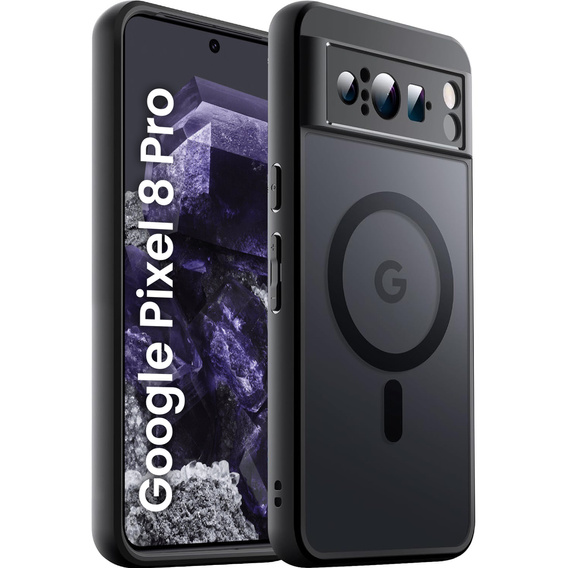 Husă pentru Google Pixel 8 Pro, pentru MagSafe, ERBORD Matt Case, negru