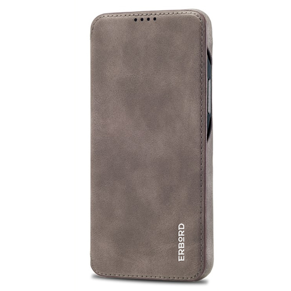Carcasa cu clapetă pentru Samsung Galaxy S23 Plus, ERBORD Retro, maro