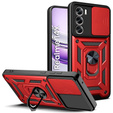 Husă blindată pentru Realme 14X / Realme C75, CamShield Slide, roșu