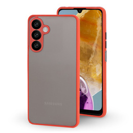 Husă din silicon pentru Samsung Galaxy M15 5G, cu protecție pentru cameră, transparent / roșu