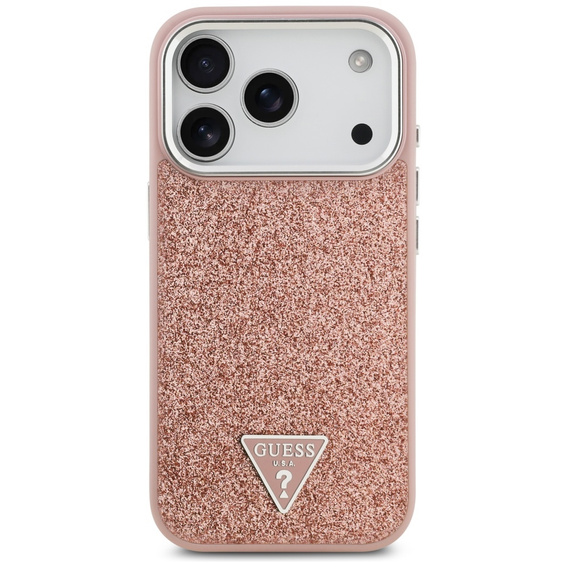 Husă GUESS Glitter Triangle Logo MagSafe pentru iPhone 17 Pro