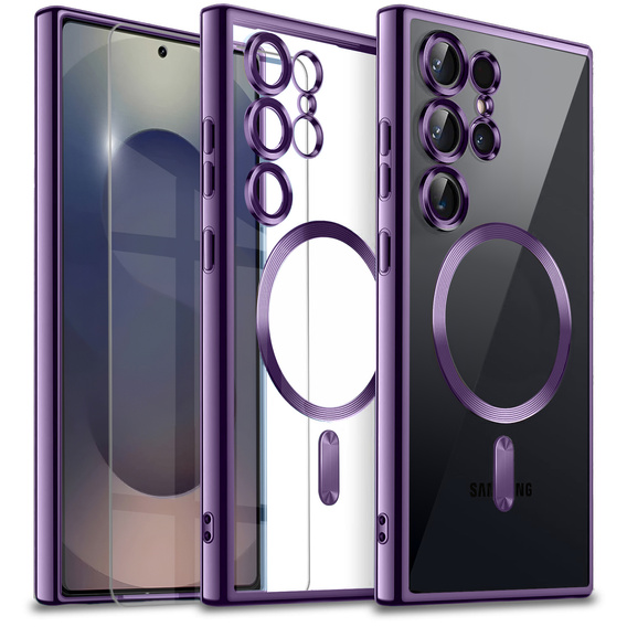 Husă pentru Samsung Galaxy S25 Ultra, Electro MagSafe, violet + Sticlă pentru ecran