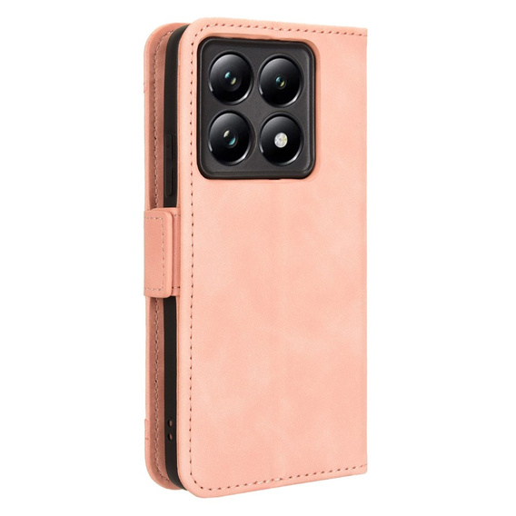 Cu clapetă pentru Xiaomi 14T Pro, Card Slot, roz