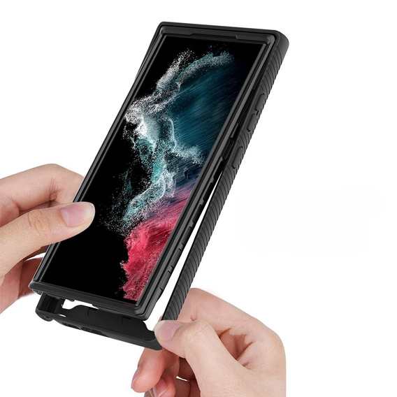 Carcasă pentru Samsung Galaxy S23 Ultra, Shockproof, cu folie, negru