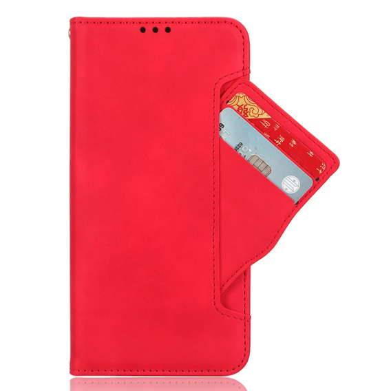 Cu clapetă pentru Samsung Galaxy M15 5G, Card Slot, roșu