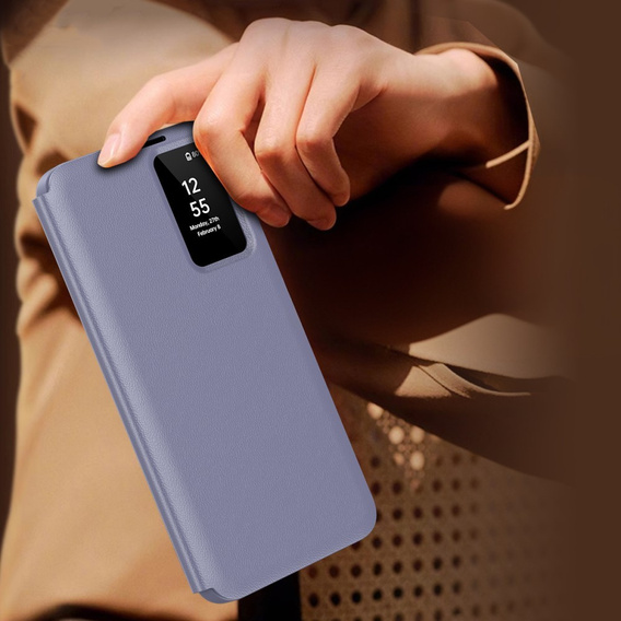 Husă cu clapetă pentru Samsung Galaxy A55 5G, Smart View Wallet, violet