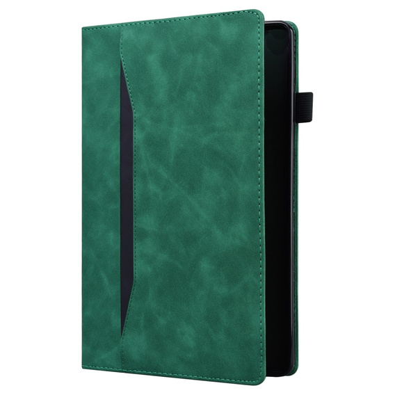Husă pentru Samsung Galaxy Tab S10 FE+ Plus, Classic, cu spațiu pentru stylus, verde