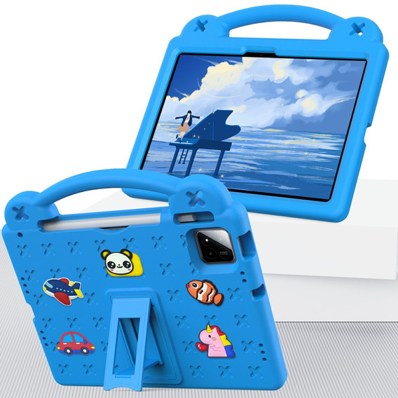 Husă pentru copii pentru Xiaomi Pad 7 / 7 Pro, Cute Patterns, cu suport, albastru
