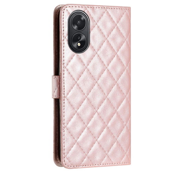 Cu clapetă pentru Oppo A38 4G / Oppo A18 4G, Wallet, BINFEN COLOR, roz rose gold