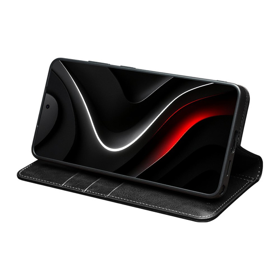 Husă din piele Qialino cu clapă Portofel pentru Samsung Galaxy S26 Ultra, negru