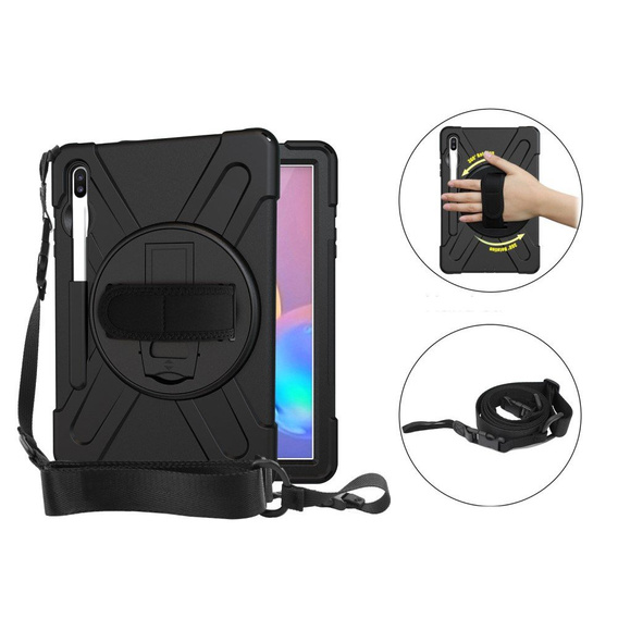 Husa blindată pentru Samsung Galaxy Tab S6 T860/T865, carcasă de protecție 360 cu slot pentru stylus, negru