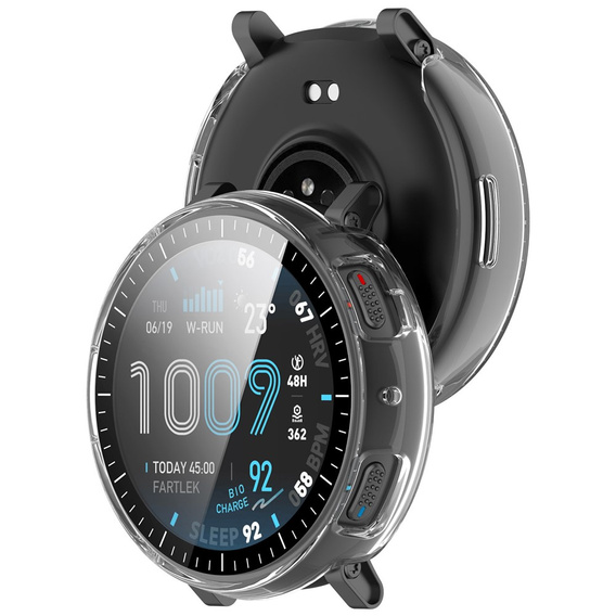 Husă 2-în-1 + sticlă temperată pentru Amazfit Active Max, transparentă