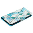 Cu clapetă pentru Xiaomi Redmi 13C / Poco C65, Wallet, Marble verde