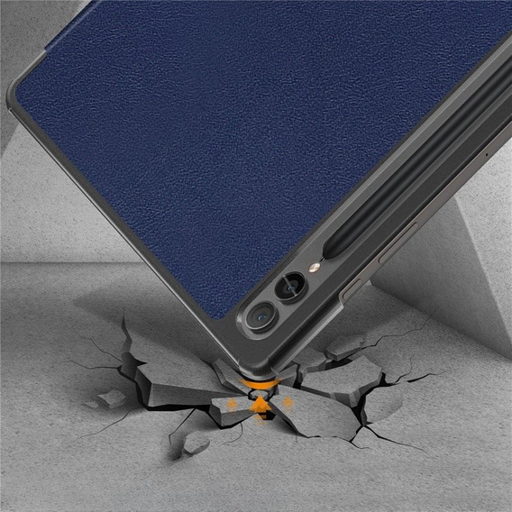 Husă pentru Samsung Galaxy Tab S9 Plus, Smartcase cu spațiu pentru stylus, albastru