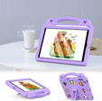 Husă pentru copii pentru iPad 9.7" 2018/2017 (6/5 gen.) / Pro 9.7" 2016, Cute Patterns, cu suport, violet