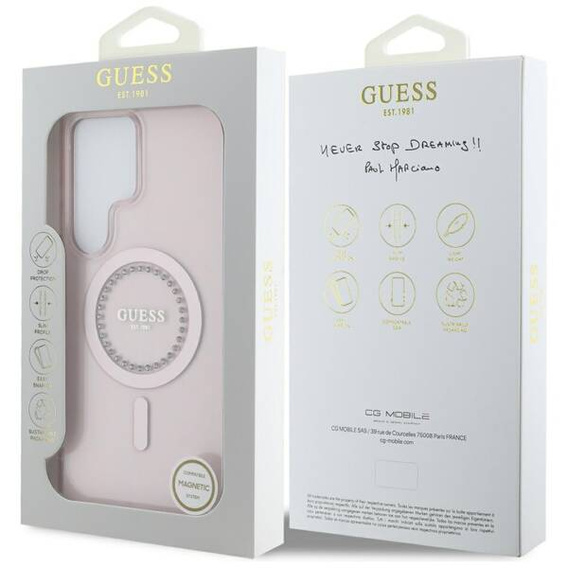 GUESS Huse pentru Samsung Galaxy S25 Ultra, 4G Big Metal Logo, roz