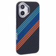 Carcasa pentru iPhone 16, Carbon Fiber MagSafe, albastru închis