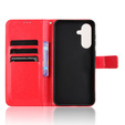 Cu clapetă pentru Samsung Galaxy A56, Crazy Horse Wallet, roșu