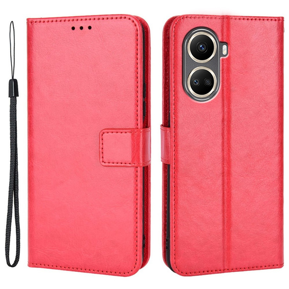 Cu clapetă pentru Huawei Nova 10 SE, Crazy Horse Wallet, roșu