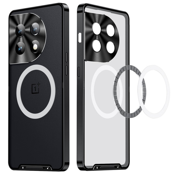 Carcasă de protecție pentru camera foto pentru OnePlus 12 5G, CamShield MagSafe, transparent / negru