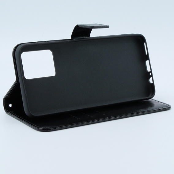 Cu clapetă pentru Motorola Moto G54 5G, Crazy Horse Wallet, negru