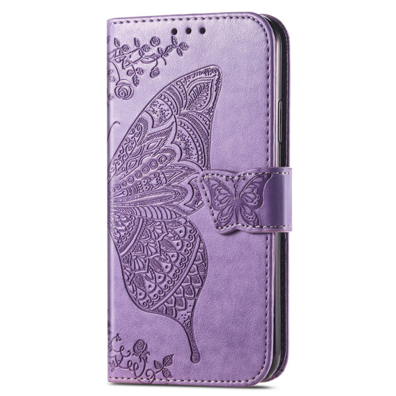 Cu clapetă pentru Motorola Moto G73 5G, Butterfly, violet