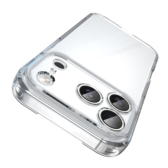 Manșon din silicon pentru iPhone 17 Pro Max, cu spate dur, transparent