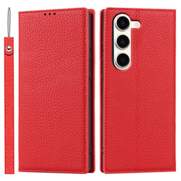 Husă din piele pentru Samsung Galaxy S23 Plus, ERBORD Grain Leather, roșu
