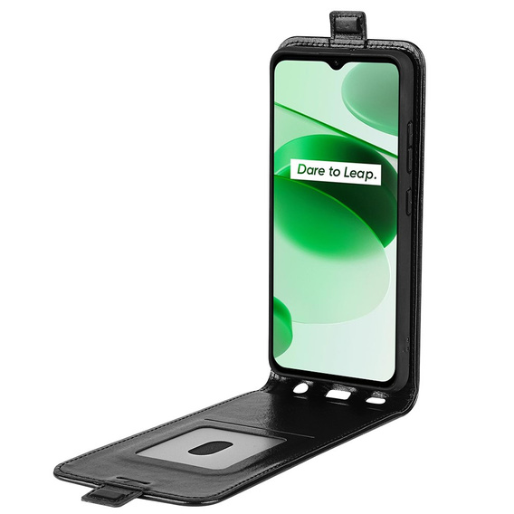 Cu clapetă pentru Realme C35, Flip, negru