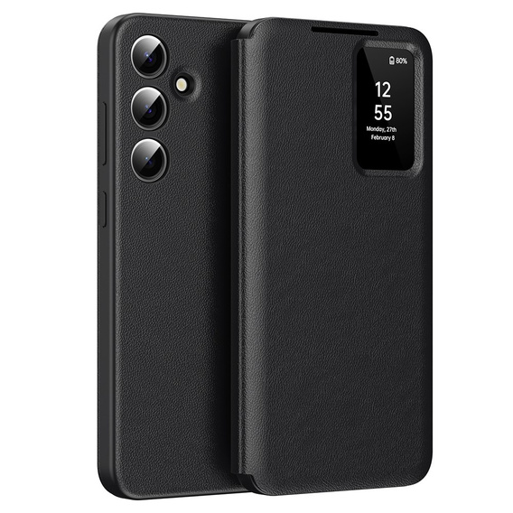 Husă cu clapetă pentru Samsung Galaxy S23 FE, Smart View Wallet, negru