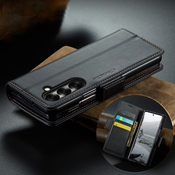 CASEME Litchi Wallet flip caz pentru Samsung Galaxy Z Fold7 5G
