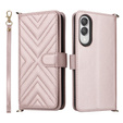 Carcasă cu clapetă pentru Samsung Galaxy S25 Edge, Crossbody Leather Wallet, roz