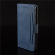 Cu clapetă pentru Oppo Reno 12 Pro, Card Slot, albastru închis