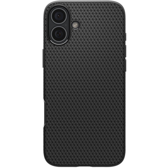 Carcasa Spigen pentru iPhone 16 Plus, Liquid Air, negru + 9H Tempered Glass