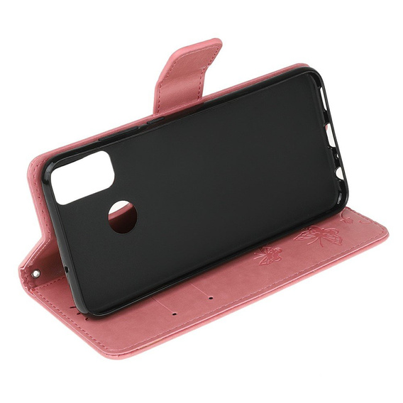 Cu clapetă pentru Motorola Moto G30 / G10, Butterfly, albastru