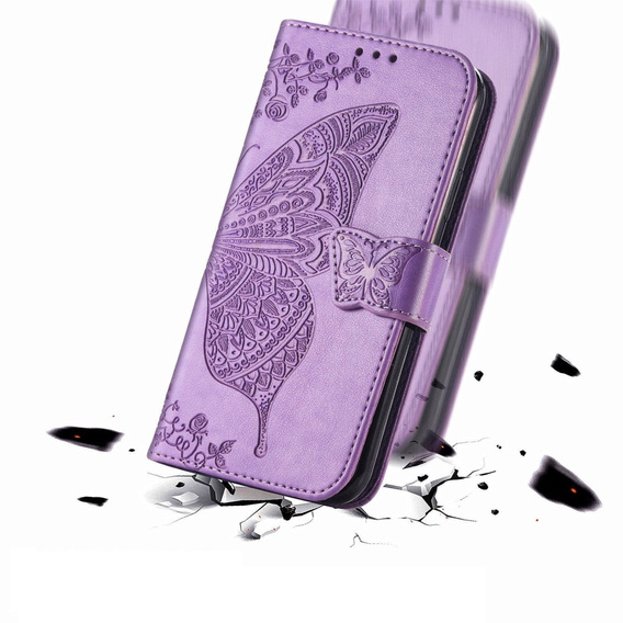 Cu clapetă pentru Oppo Reno 12FS / 12F, Butterfly, violet