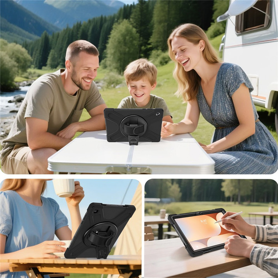 Husă blindată cu suport și curea de umăr pentru Samsung Galaxy Tab A11+