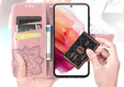 Cu clapetă pentru Motorola Edge 50 Neo / Motorola ThinkPhone 25, Butterfly, roz rose gold