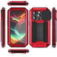 Husă pentru iPhone 15 Pro Max, R-JUST CamShield Slide, armată, roșu / negru