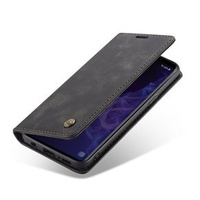 Husa CASEME pentru Samsung Galaxy S9, Leather Wallet Case, negru