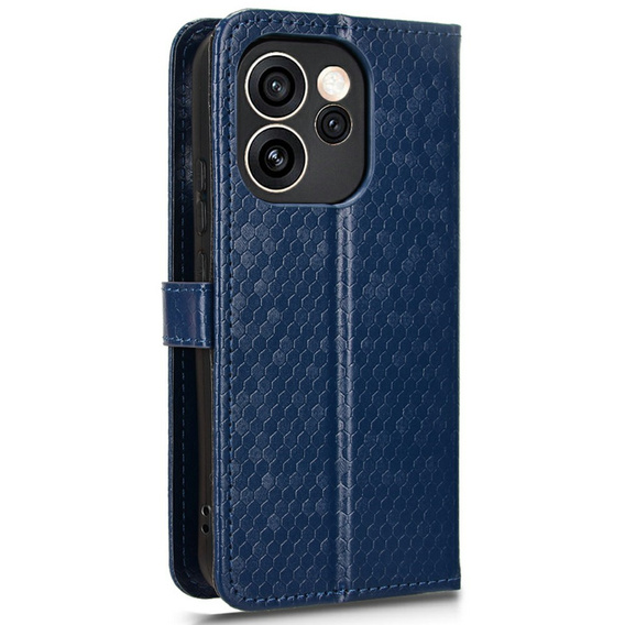 Husă tip portofel Rhombus pentru Oppo Reno 15 FS, albastră