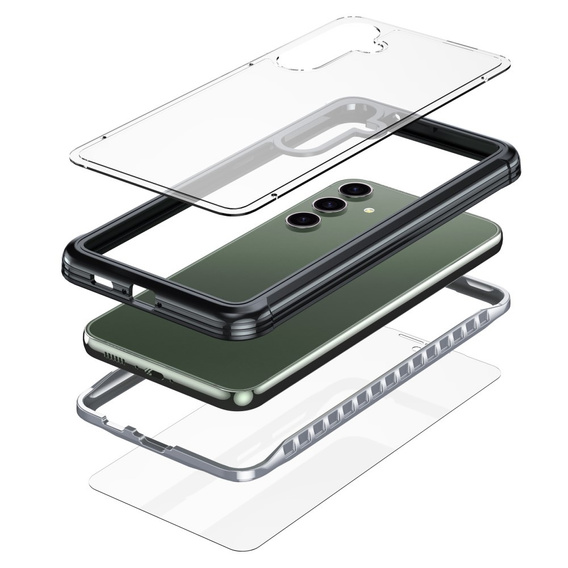 Carcasă pentru Samsung Galaxy S23 FE, Shockproof, cu folie, negru