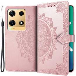 Cu clapetă pentru Infinix Note 30 Pro 4G, Mandala, roz rose gold