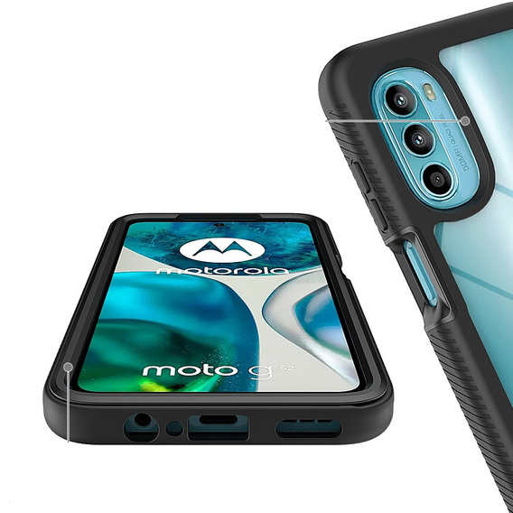Carcasă pentru Motorola Moto G52 4G / G82 5G, Shockproof, cu folie, negru