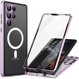 Carcasa Magnetic Dual Glass MagSafe pentru Samsung Galaxy S24 Ultra, violet