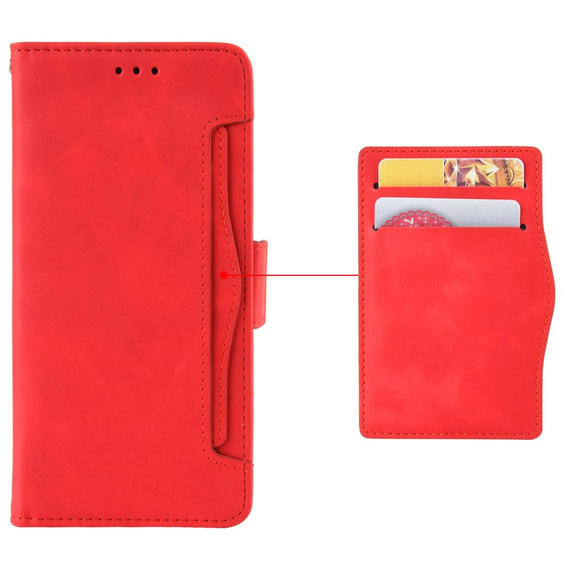Cu clapetă pentru Samsung Galaxy A26, Card Slot, roșu