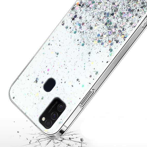 Huse pentru Samsung Galaxy M21, Glittery, transparentă